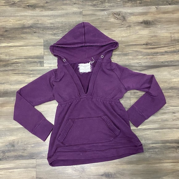 Y2K Sreetwear Society Deep Purple V-neck Hoodie - Picture 2 of 4